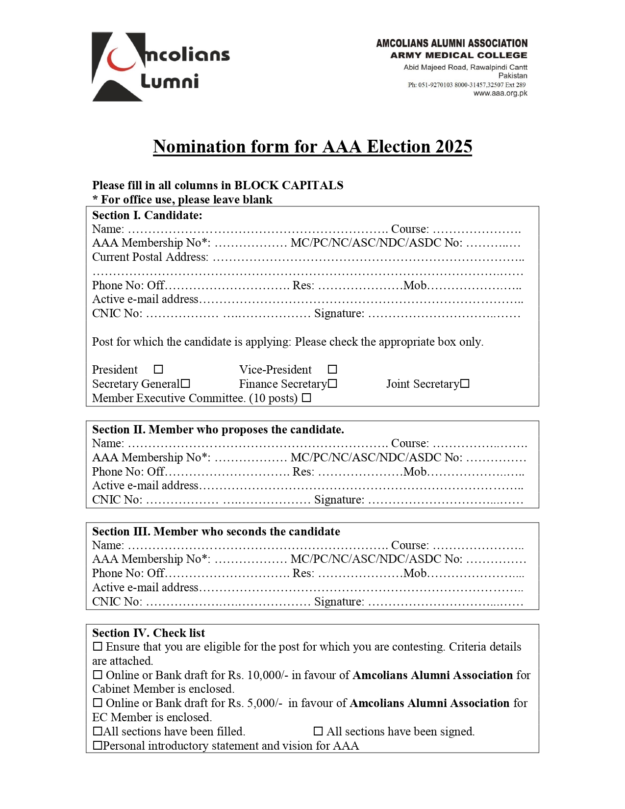 Nomination Form Page 1